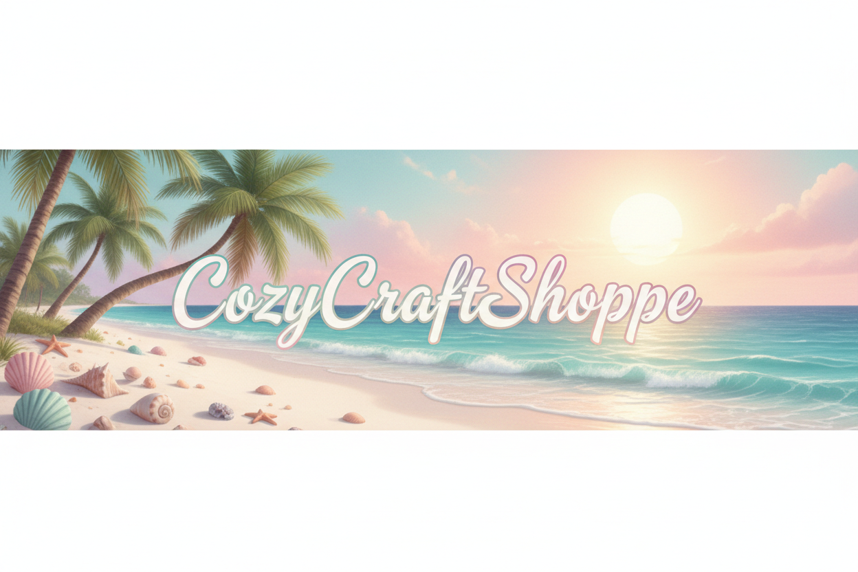 CozyCraftShoppe Beach Banner Logo