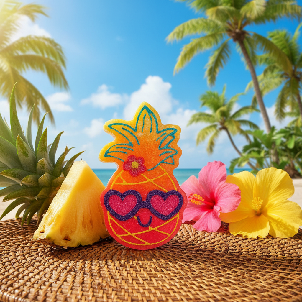 Cute Pineapple Freshie in a tropical setting