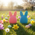 Fuzzy Bunny Eggs with Easter Background