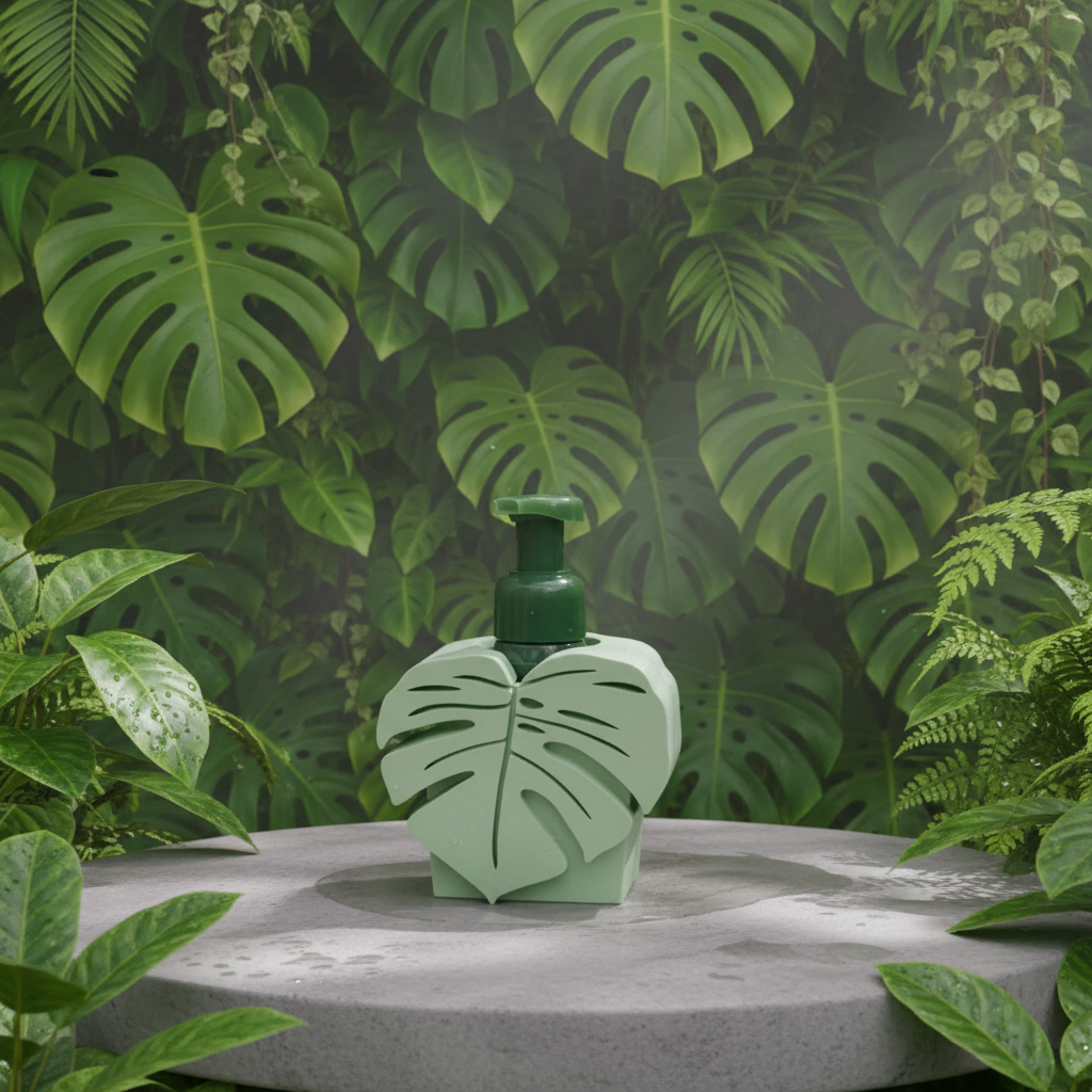 Monstera Leaf Soap Holder Tropical Background