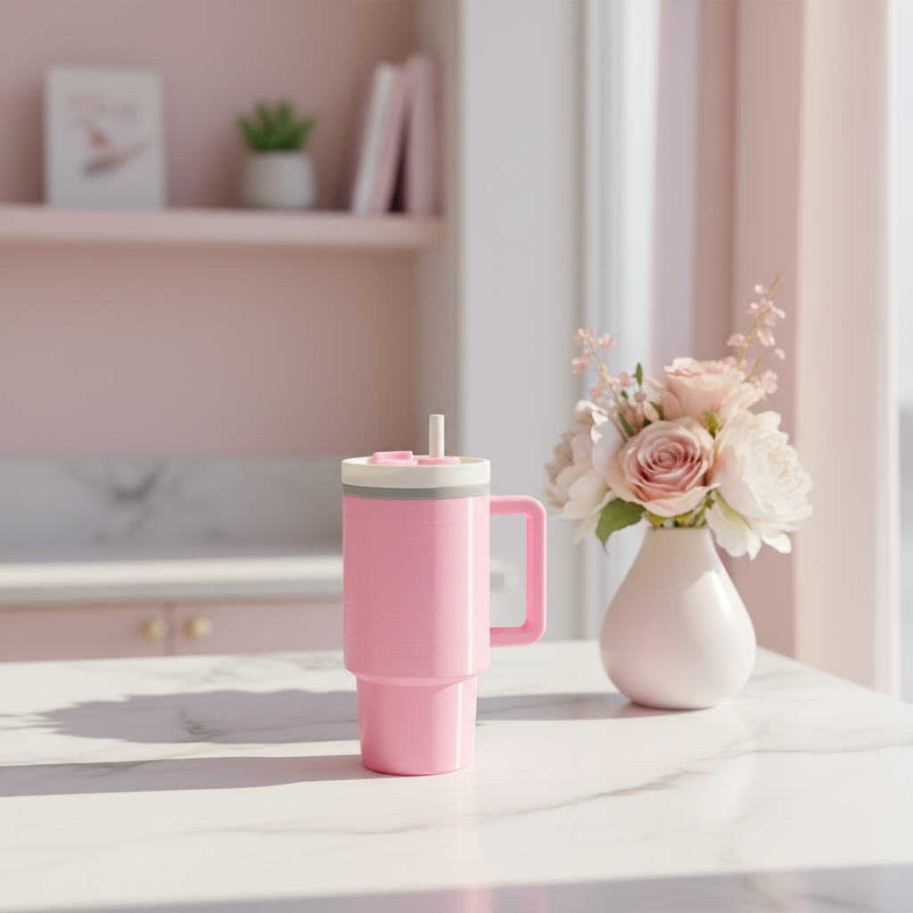 Pink Tumbler Lifestyle Background