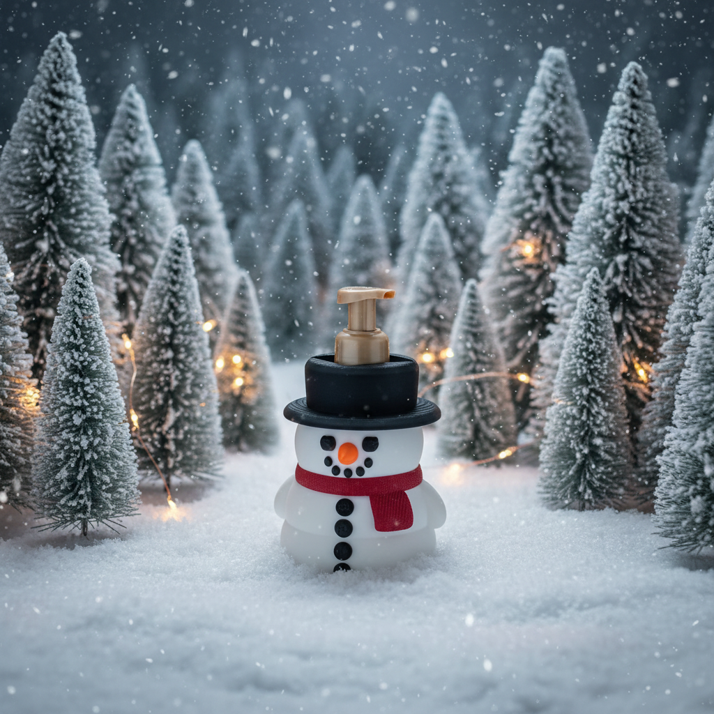 Snowman Soap Holder Winter Wonderland Background